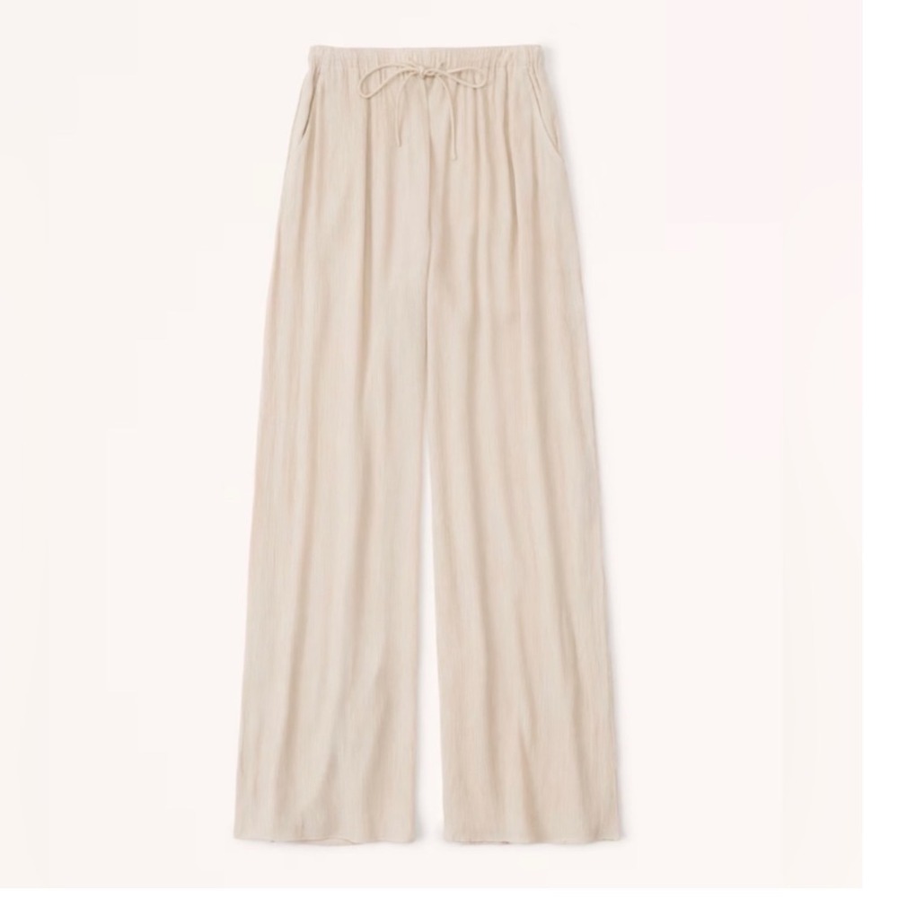 Abercrombie and Fitch‎ Crinkle Wide Leg pants Size Medium - Picture 2 of 6